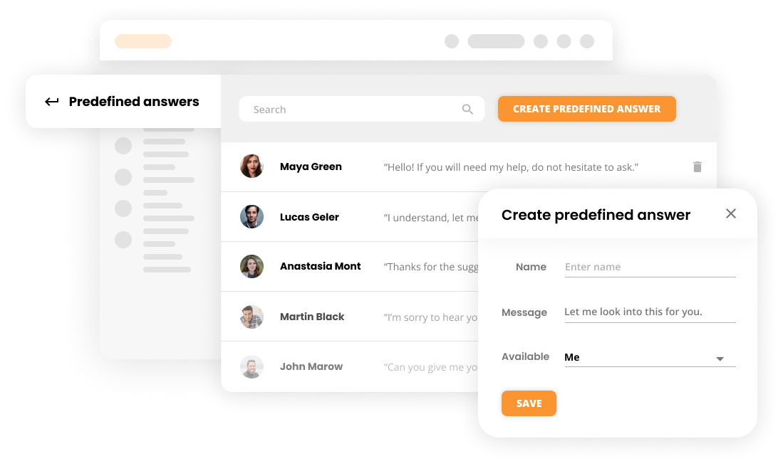 Primer vnaprej definiranih odgovorov