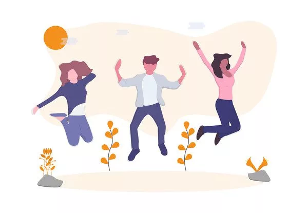 Srečne stranke s podporo za e-trgovino