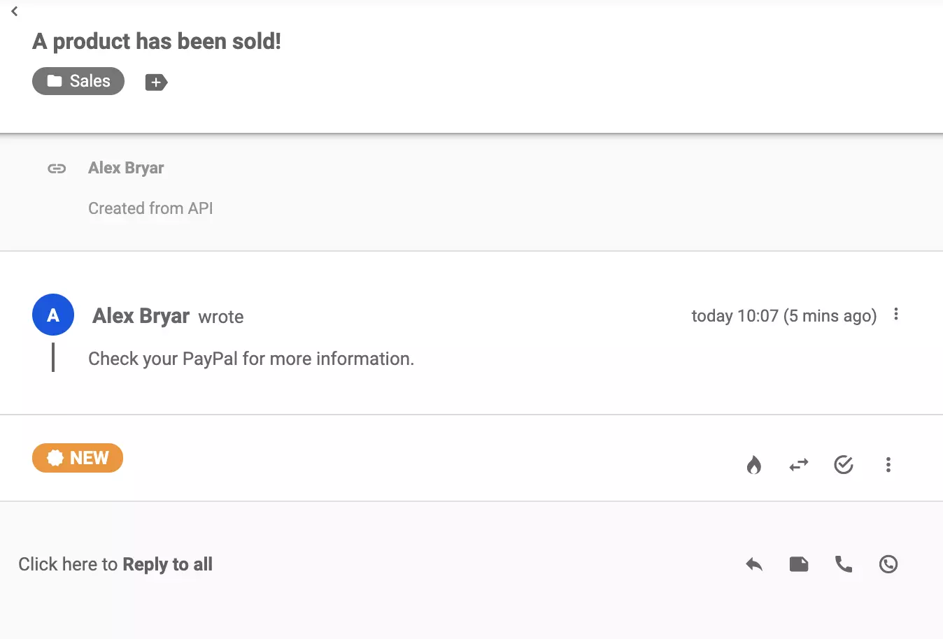 Pogled vstopnice v LiveAgent po uspešni integraciji prek Zapier