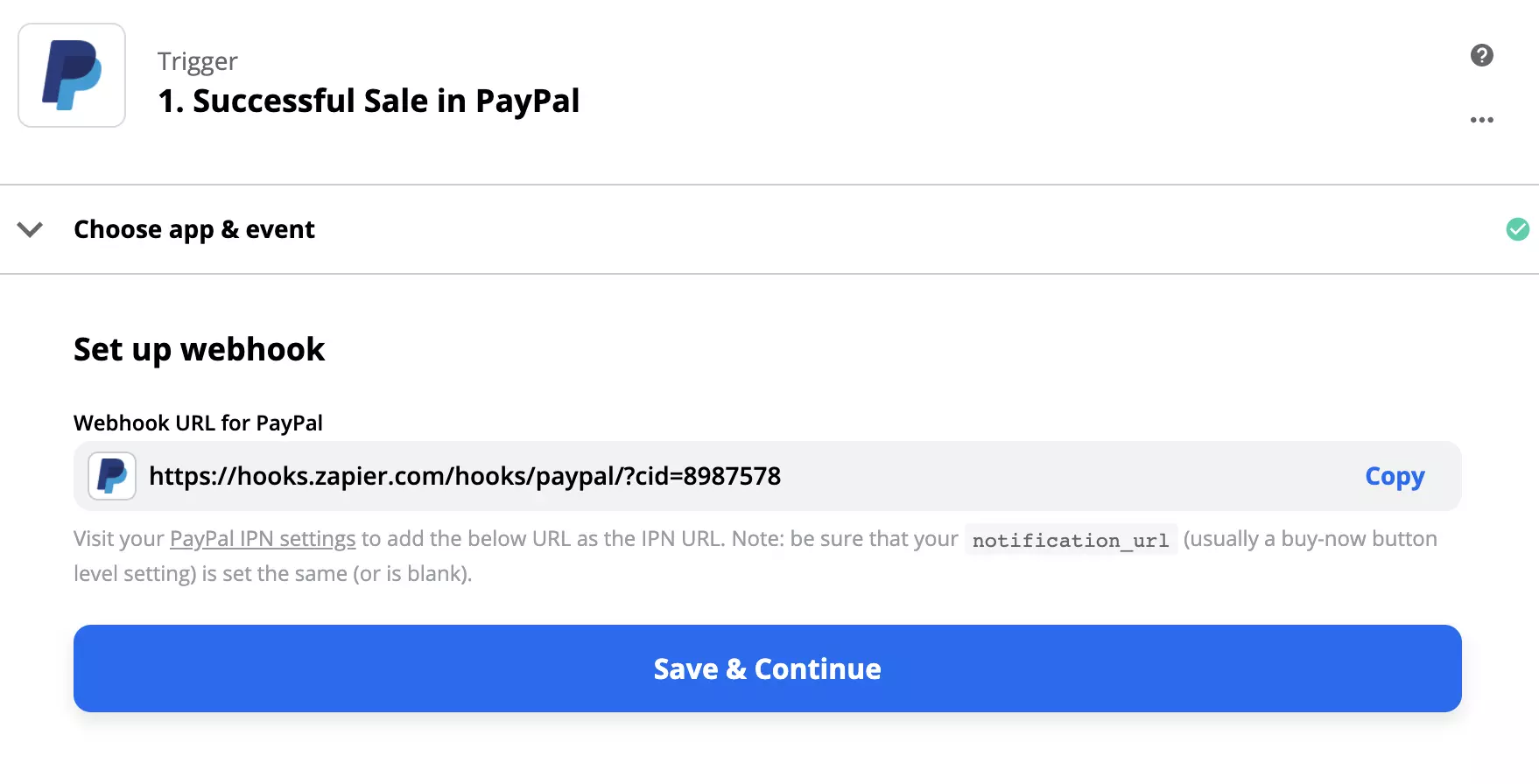 Konfiguracija PayPal sprožilca z nastavitvijo webhook