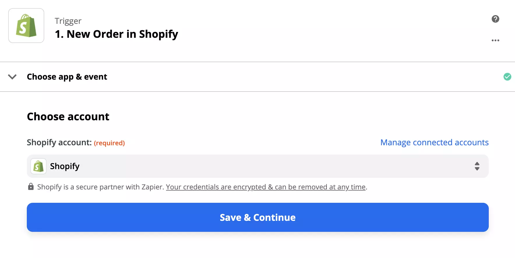 Konfiguracija sprožilca Shopifyja na Zapier
