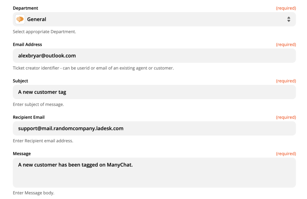 Nastavitev LiveAgent akcije v Zapierju