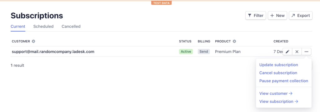 Kje preklicati naročnino v Stripe