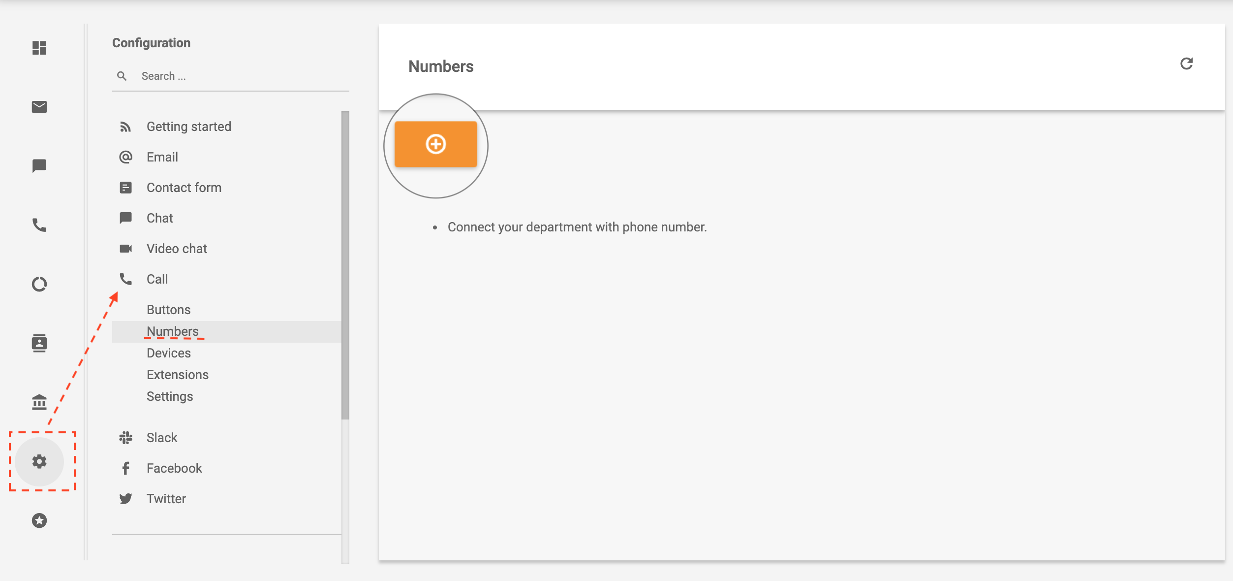 Vanilla Telecoms navigacija LiveAgent