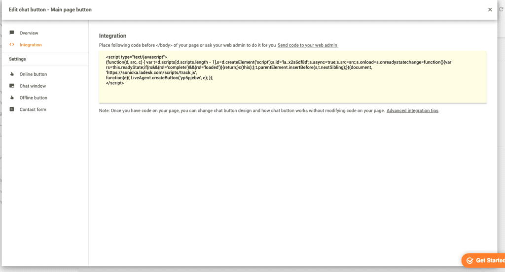 Prestashop LiveAgent integracija - Ustvarite gumb za chat