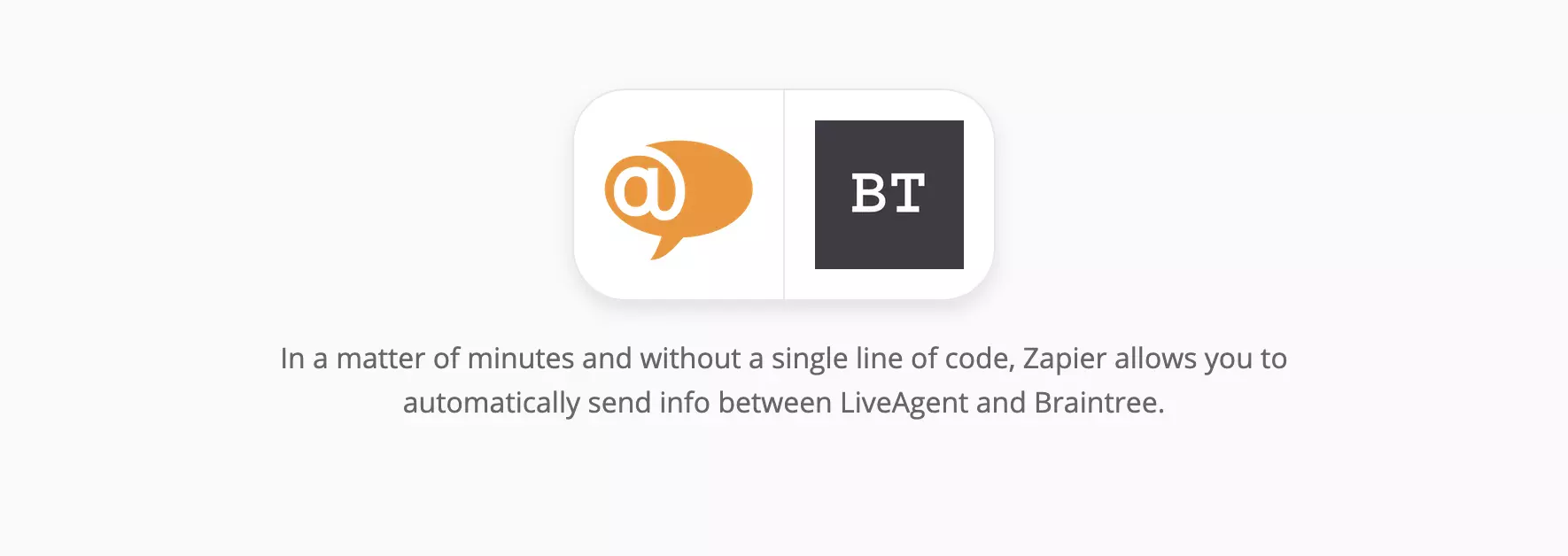 Stran integracije LiveAgent in Braintree na Zapier