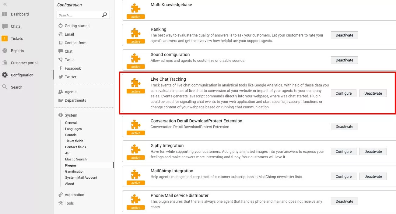 LiveAgent sledenje chatu