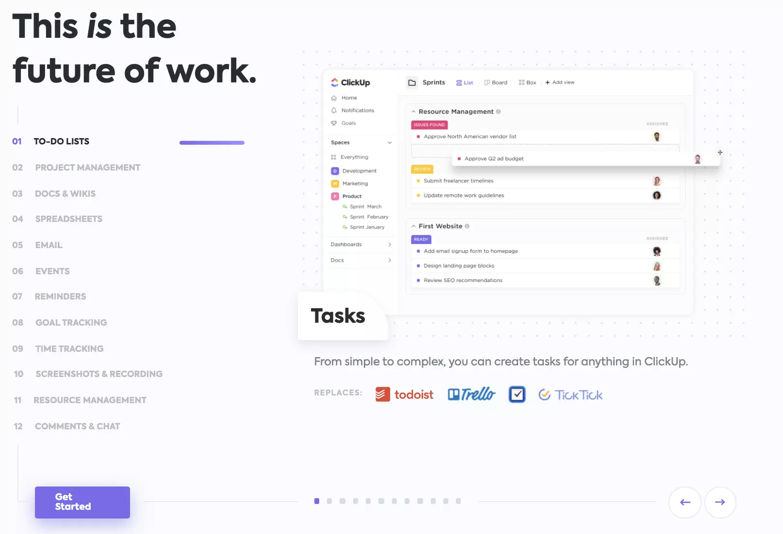 Generator API v programu ClickUp