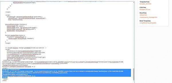 Gumb za klepet v živo, postavljen v telo e-trgovine Volusion