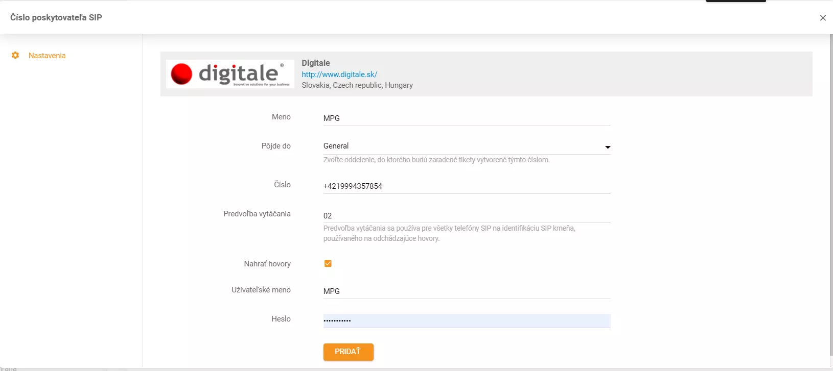 Digitale credentials setup