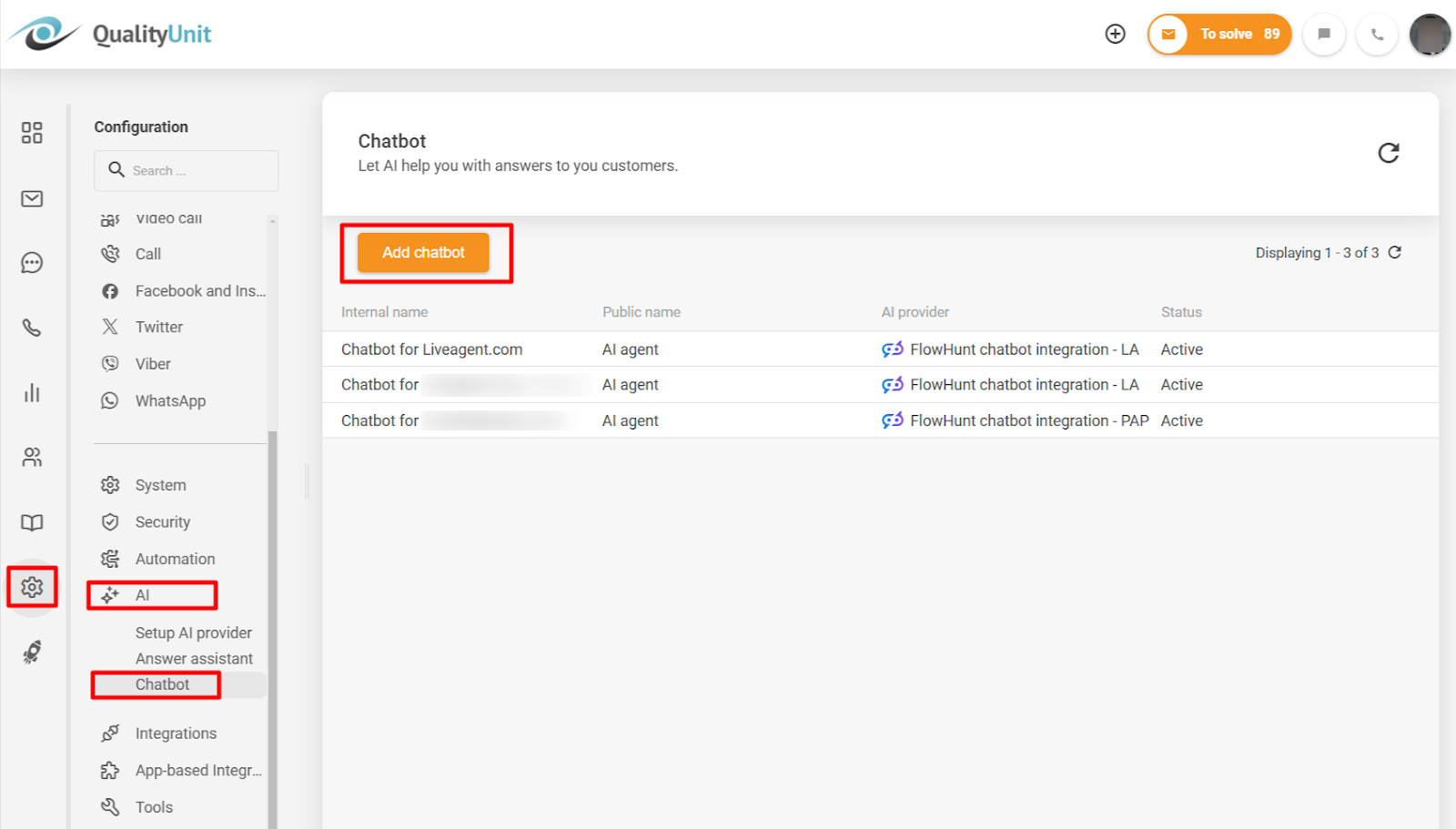 Dodajanje chatbota umetne inteligence FlowHunt