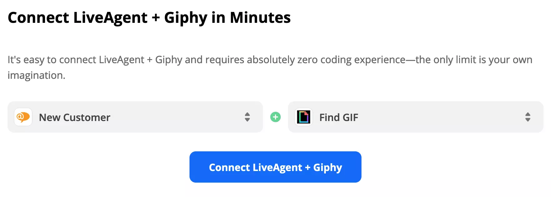 Sprožilec LiveAgent in dejanje Giphy izbrana na Zapier
