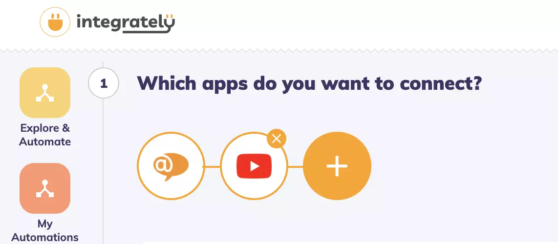 Integrately z izbranimi aplikacijami in pripravljeno za integracijo