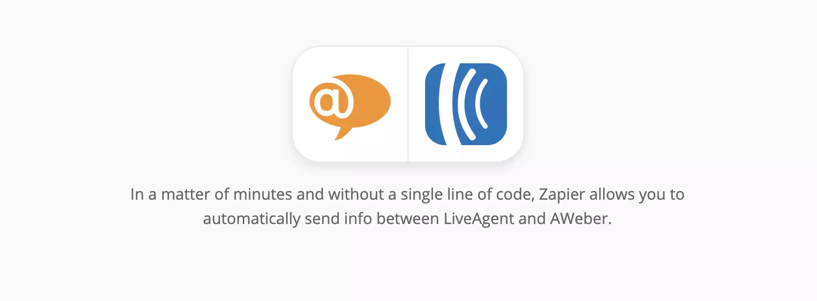 Stran integracij LiveAgent in AWeber na Zapier