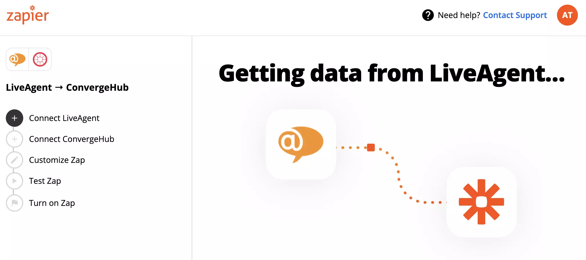 Povezovanje računov LiveAgent in ConvergeHub z Zapier