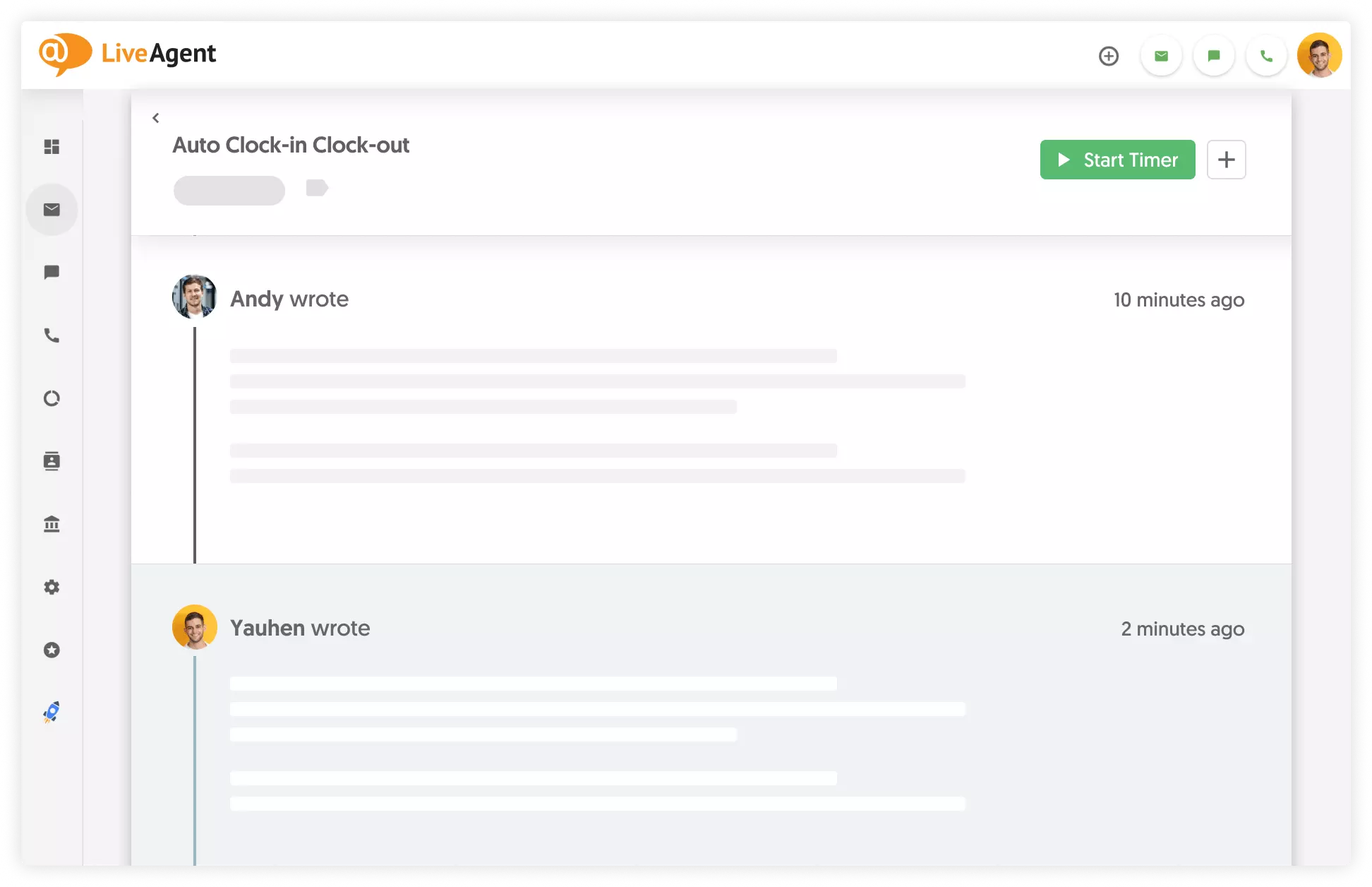 LiveAgent sledenje času z Everhour