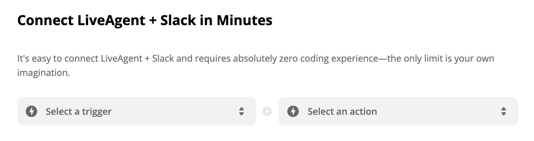 Izbira sprožilca in akcije LiveAgent + Slack na Zapier