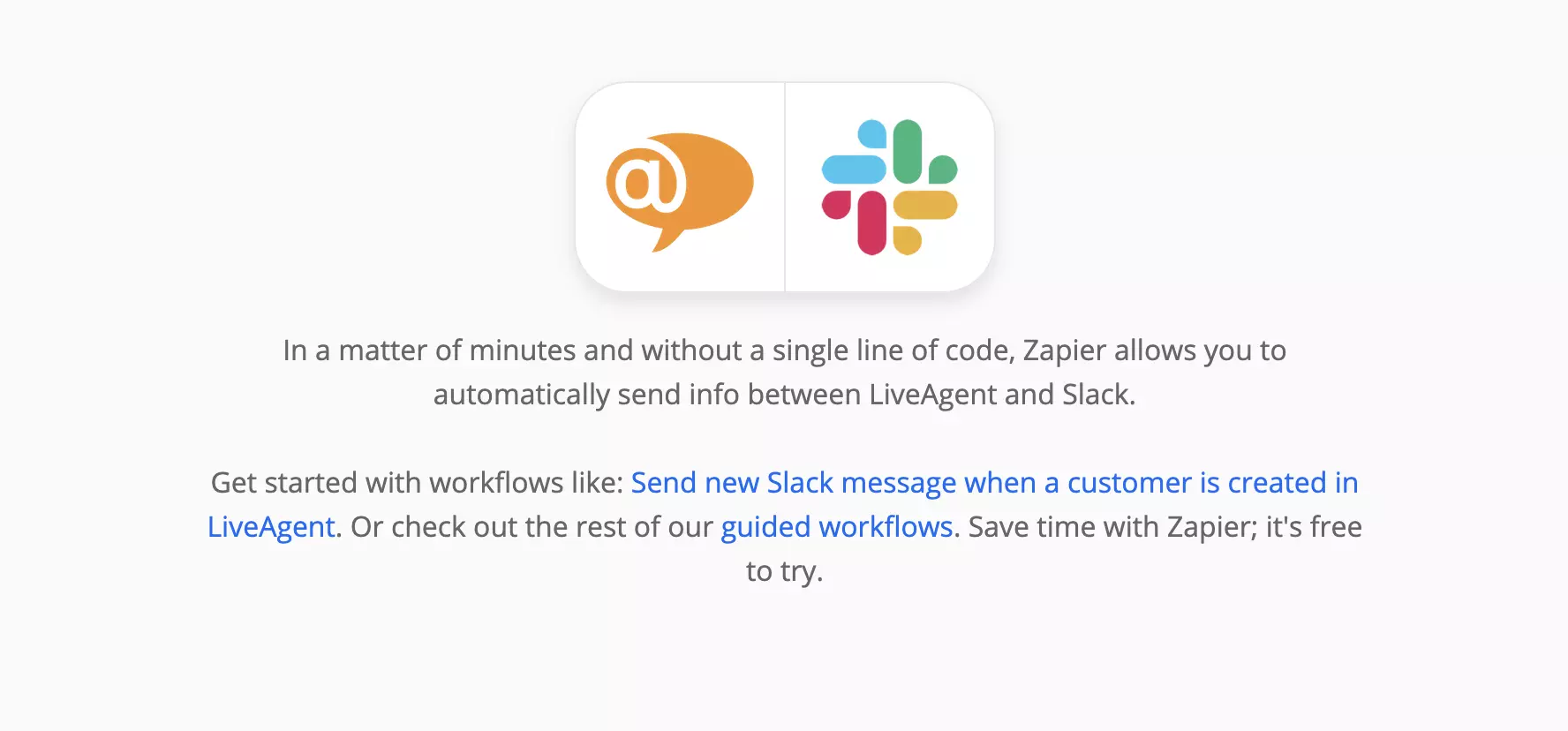 LiveAgent in Slack stran na Zapierju