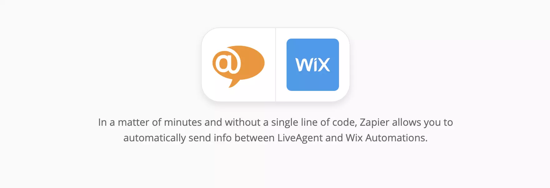 Stran integracije LiveAgent in Wix na Zapier