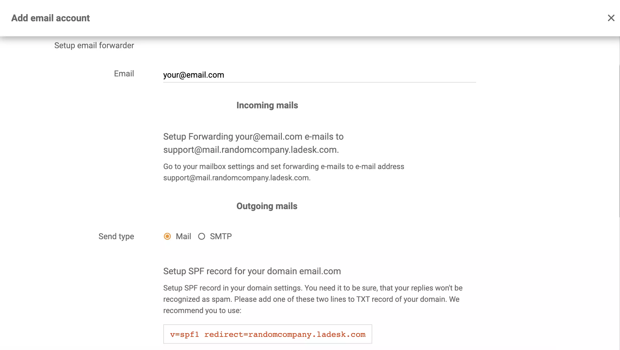 Nastavitev pošiljanja e-pošte Microsoft Exchange Server v LiveAgent