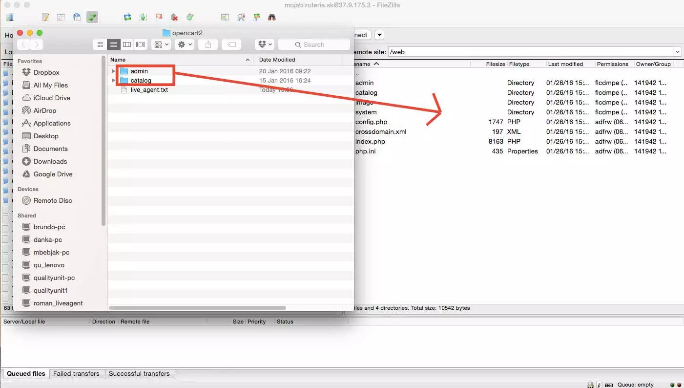 Integracija OpenCart LiveAgent - Naložite datoteke