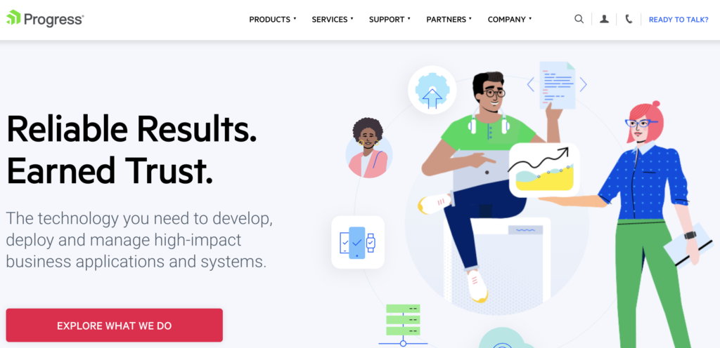 Domača stran Progress IMail server z možnostjo raziskovanja