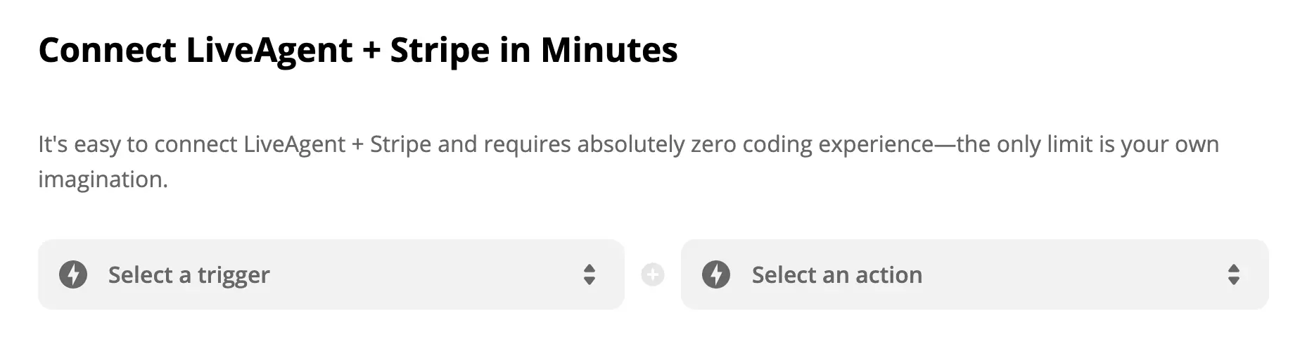 Stran integracije LiveAgent in Stripe na Zapier