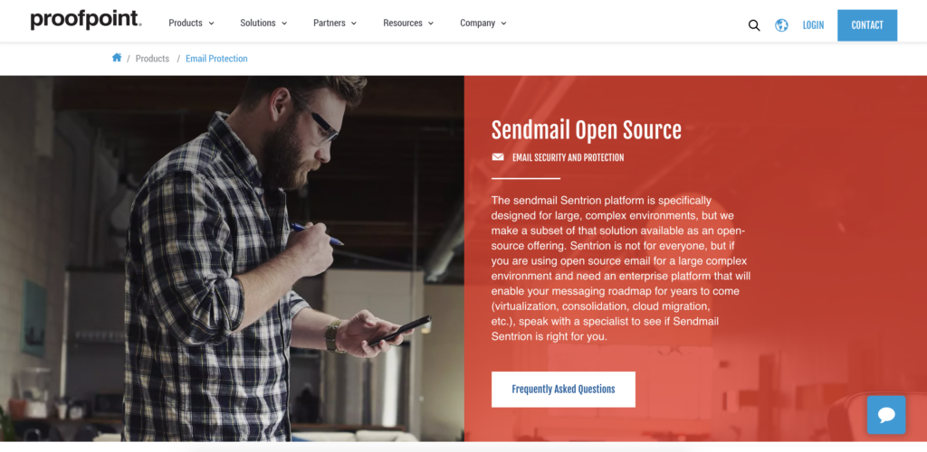 Sendmail domača stran z možnostjo prenosa in informacijami