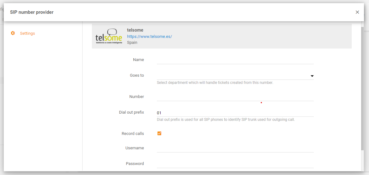 Telsome integracijo v LiveAgent