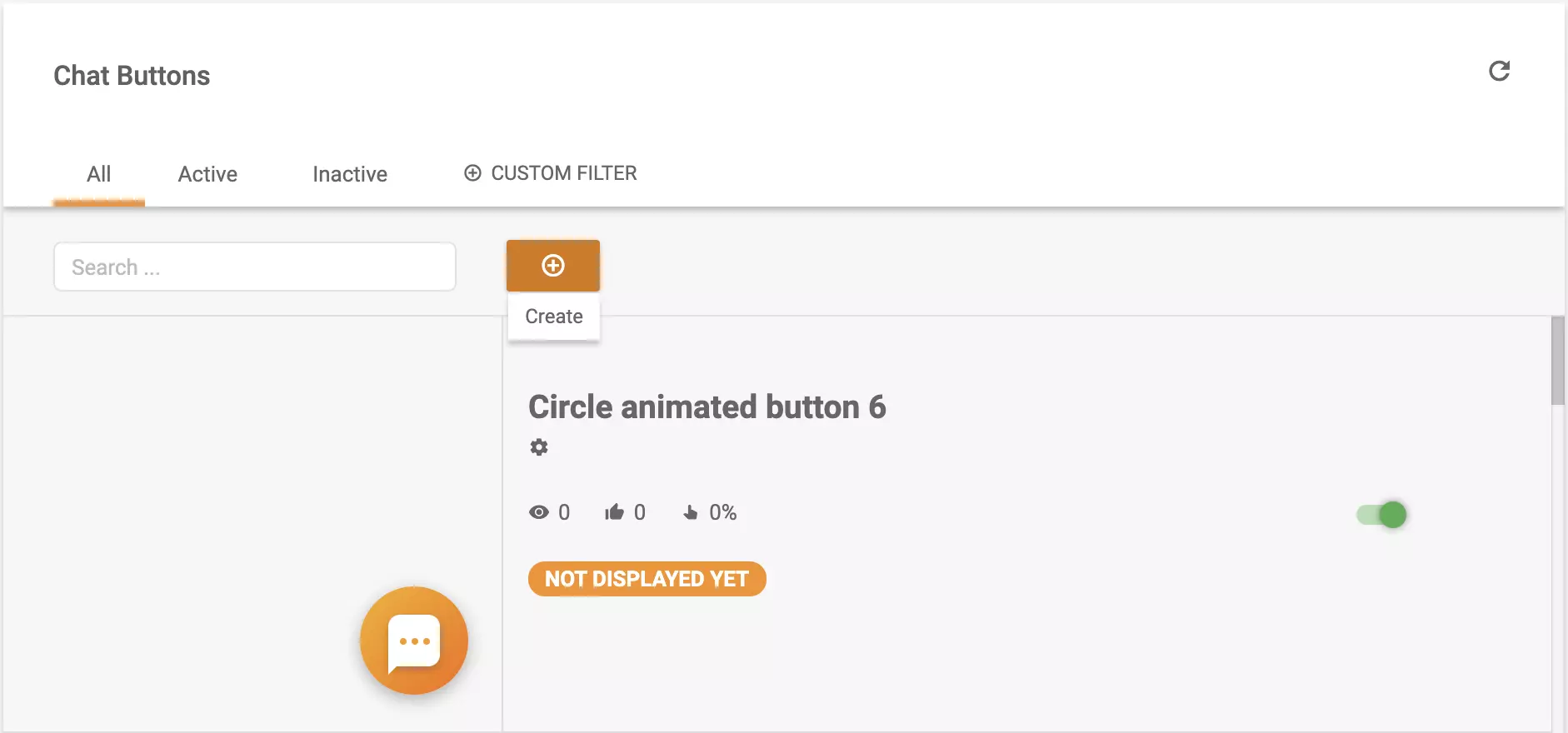 Ustvarjanje gumba za klepet v konfiguraciji LiveAgent