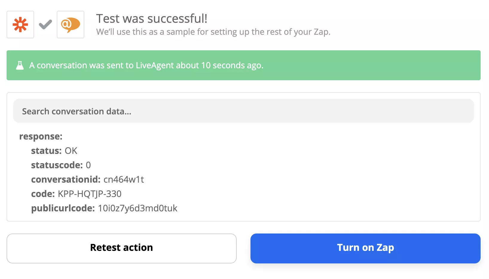 Uspešen test integracije Xero in LiveAgent na Zapier