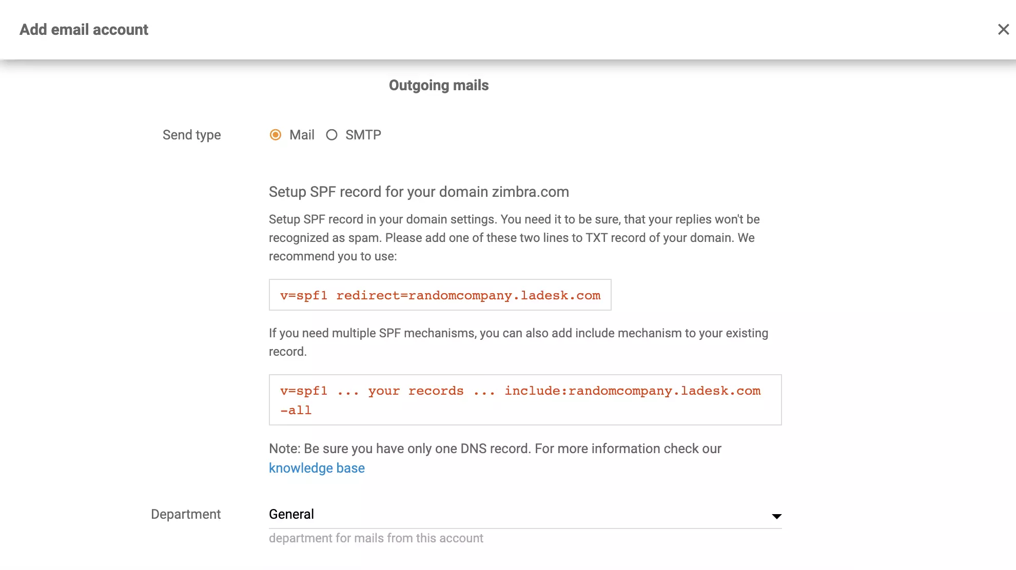 Nastavitev Preusmerjanja Zimbra