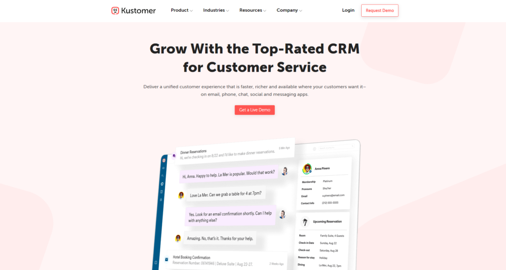 Domača stran Kustomer