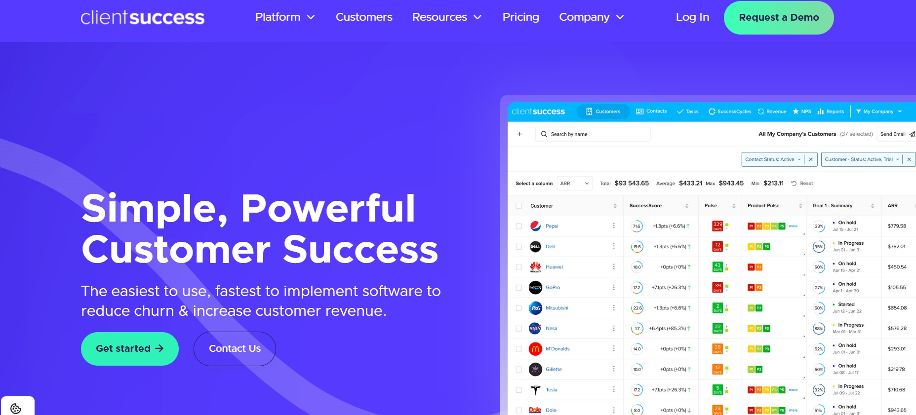 Domača stran ClientSuccess