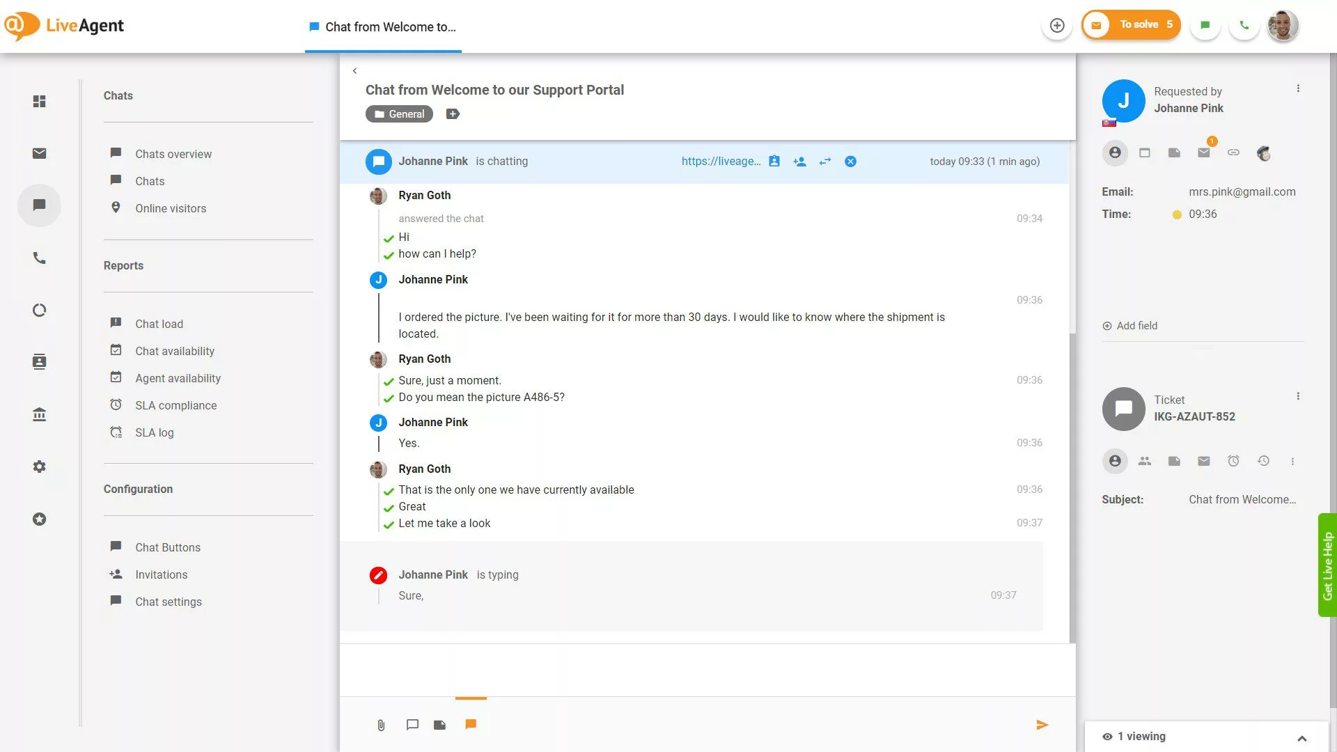 Tekoči pogled pisanja v realnem času