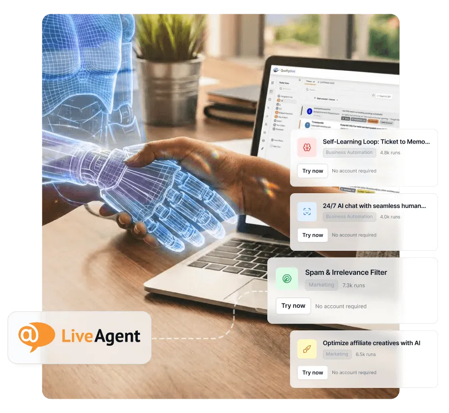 Nadgradite LiveAgent preskus in pridobite 33 % popusta z AI Agenti