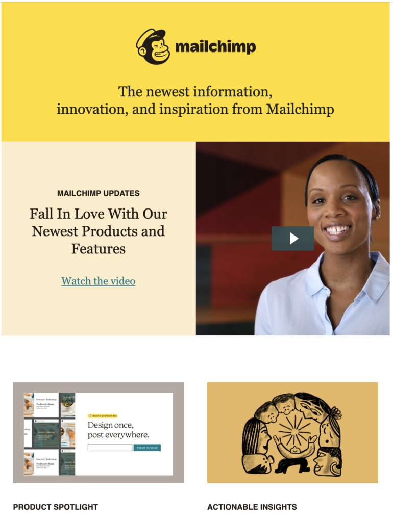 Predloga Mailchimp za novo objavo na blogu