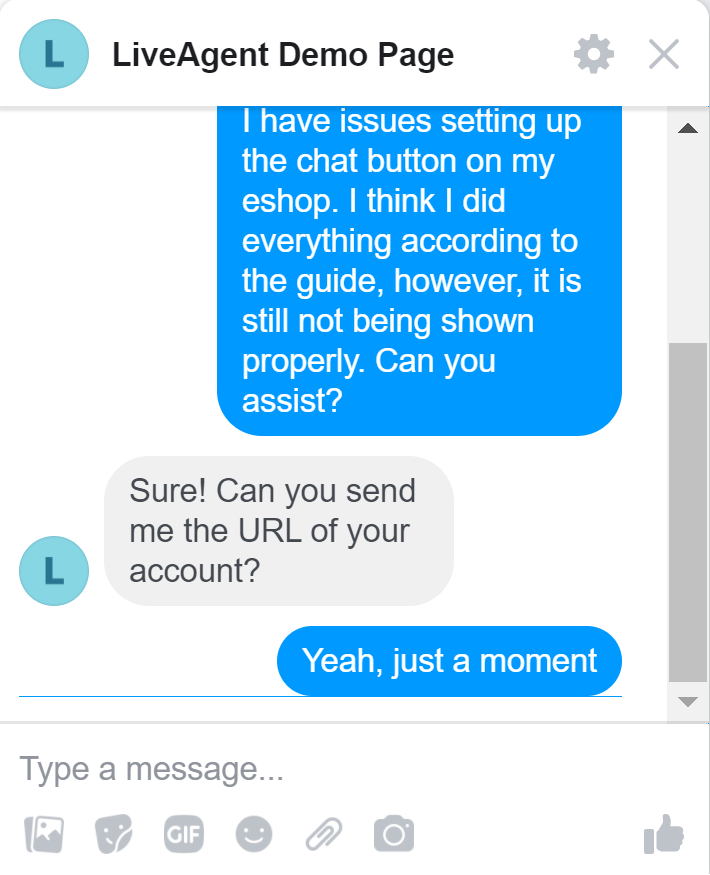 Odgovor na namizni strani predstavitve LiveAgent