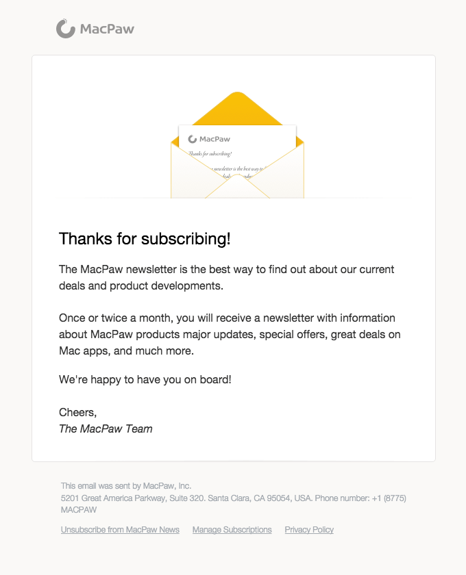 Primer pozdravnega zahvalnega e-poštnega sporočila