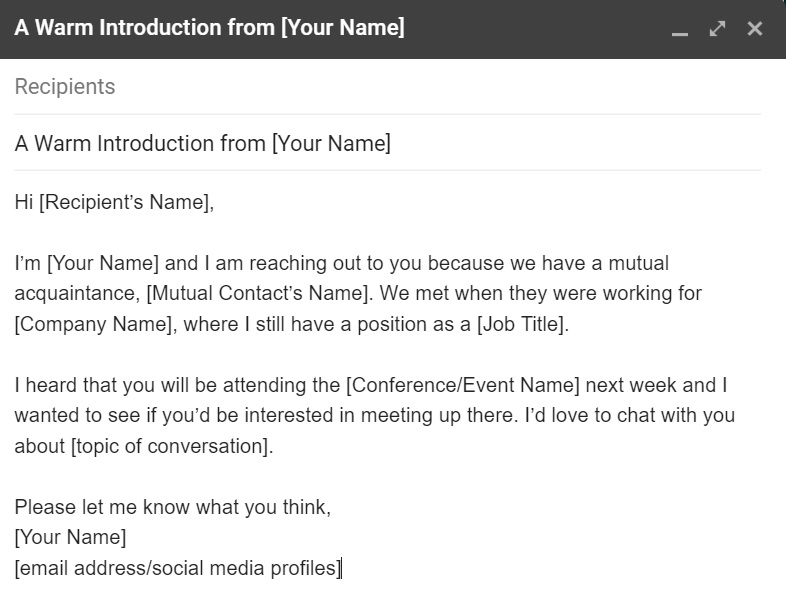 Topla predstavitvena e-pošta